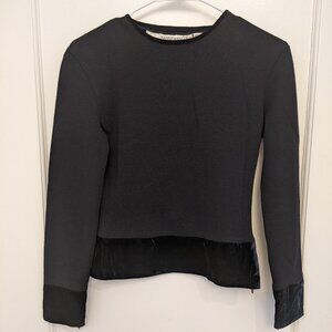 Womens Gianfranco Ferre Black Wool Silk Sweater Velvet Italy Small